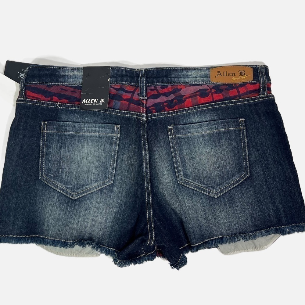 NWT Allen B by Allan Schwartz Mixed Media Vintage Blue Denim Shorts size 12 - Picture 3 of 11